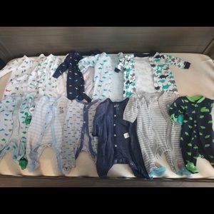 Newborn snap up footed pajamas